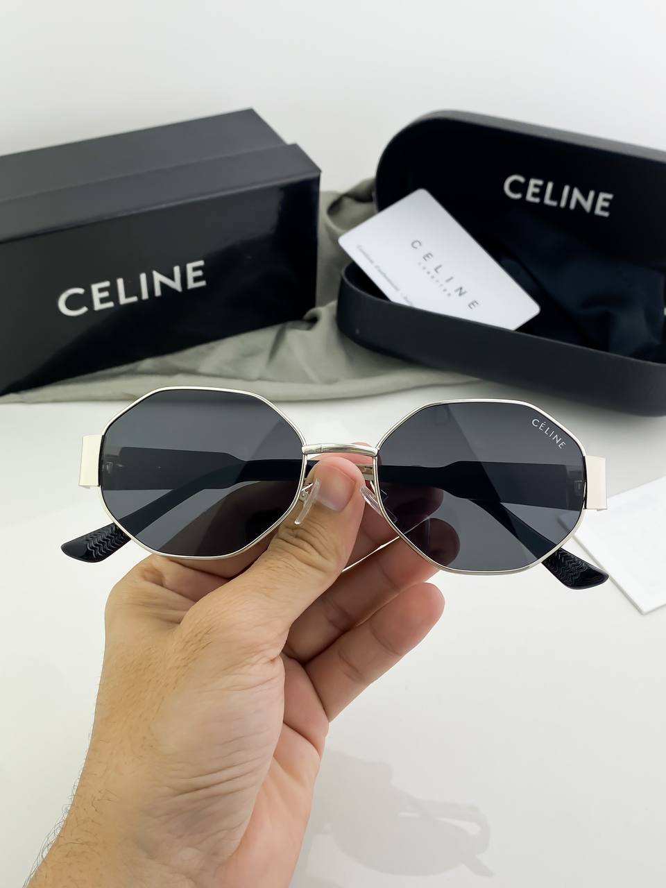 Celine Silver Black Sunglass
