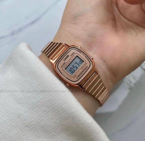 Women's Rose Gold Tone Digital Watch