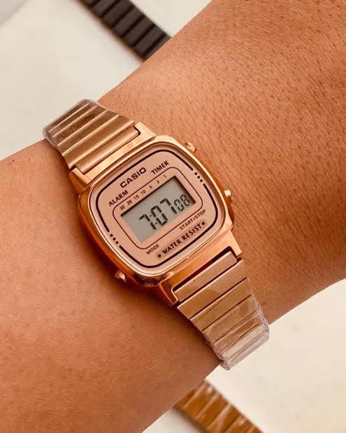 Women's Rose Gold Tone Digital Watch