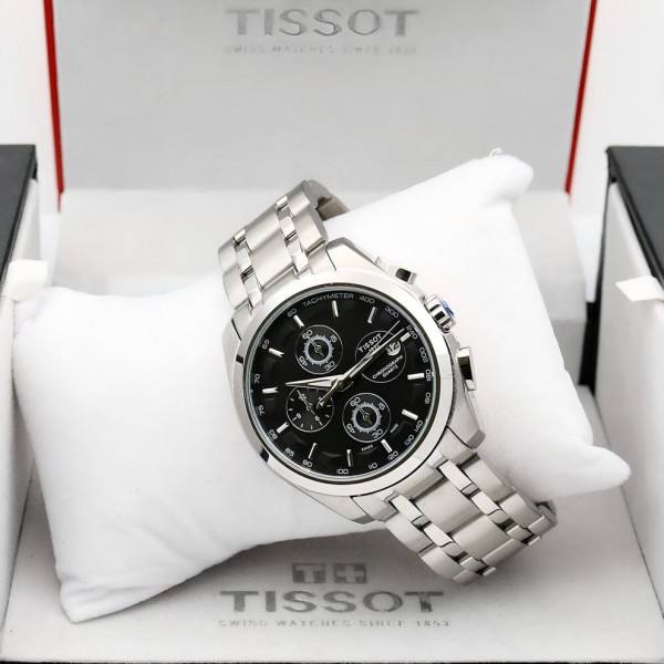 SILVER BLACK METAL CHAIN WATCH  TW1853